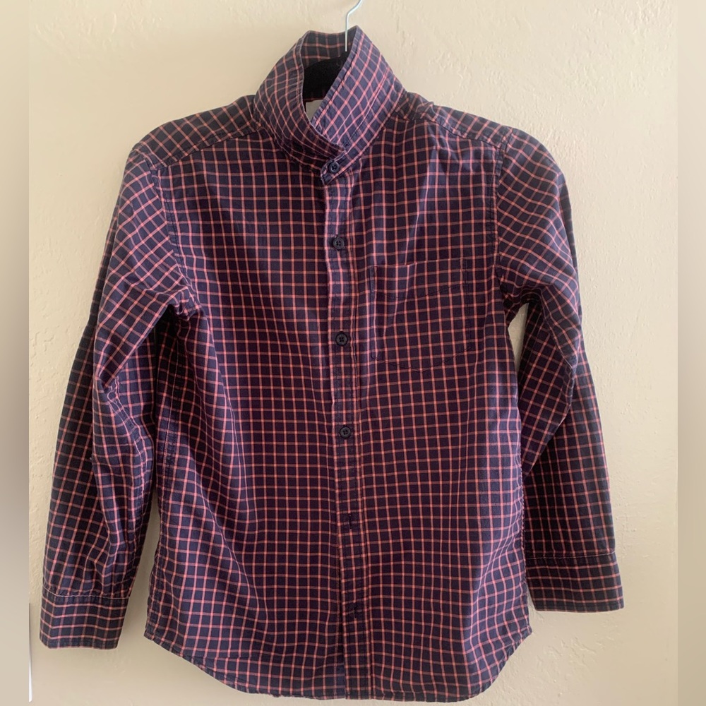 Old Navy Boys Button Down Dress Long sleeves shirt collared size L(10-12)